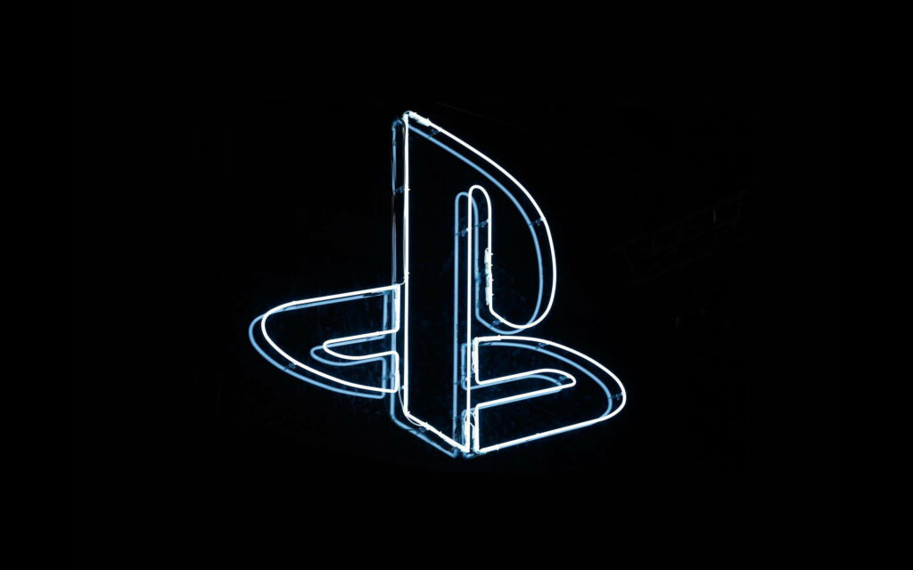 Neon Flare: Creative Minimalism in PlayStation Brand Artwork Wallpaper
