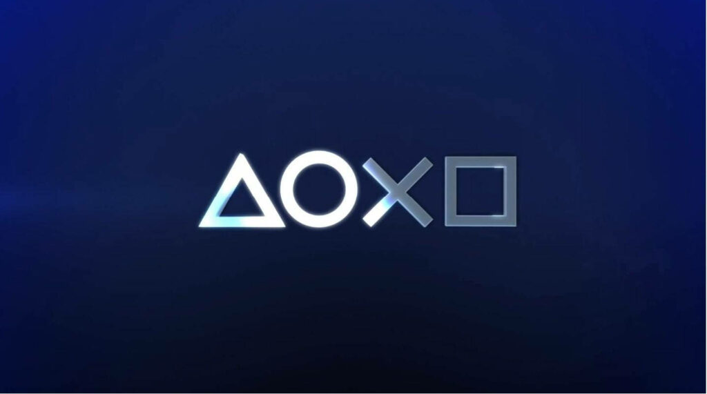 Illuminated PlayStation Symbols Wallpaper on Blue Gradient Background