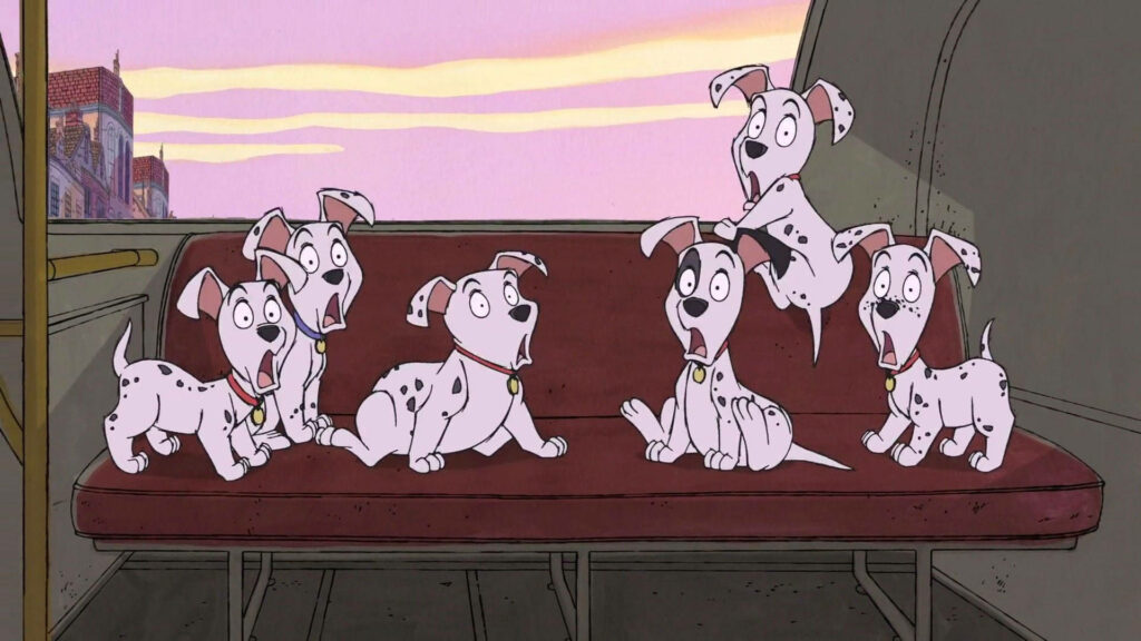 Spotted Surprise: 101 Dalmatians Puppies Caught off Guard on a Bus Ride! Wallpaper
