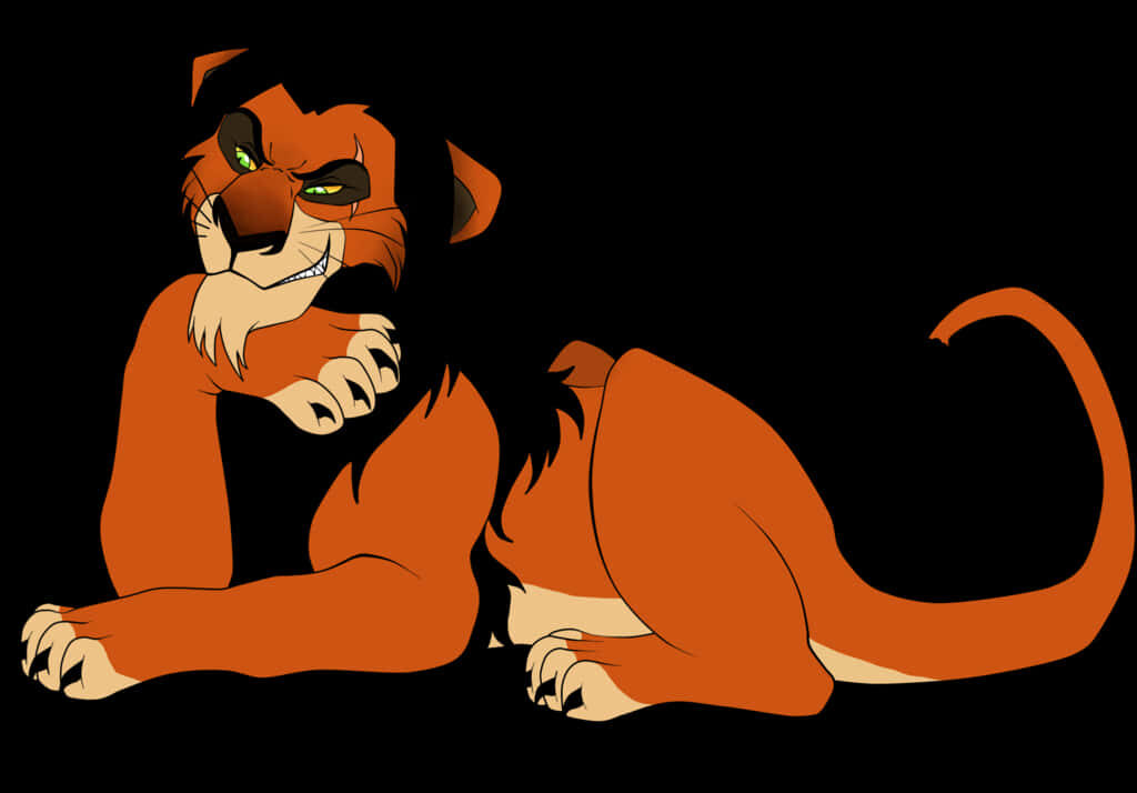 Playful Animated Lion Wallpaper with Vibrant Fur and Sly Grin