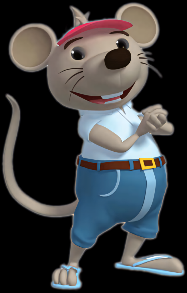 “Playful Animated Mouse Wallpaper: Cheerful Character Background Art”