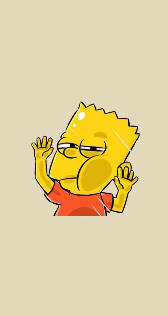 Bart Simpson cartoon wallpaper with playful mischievous face pressed against screen background