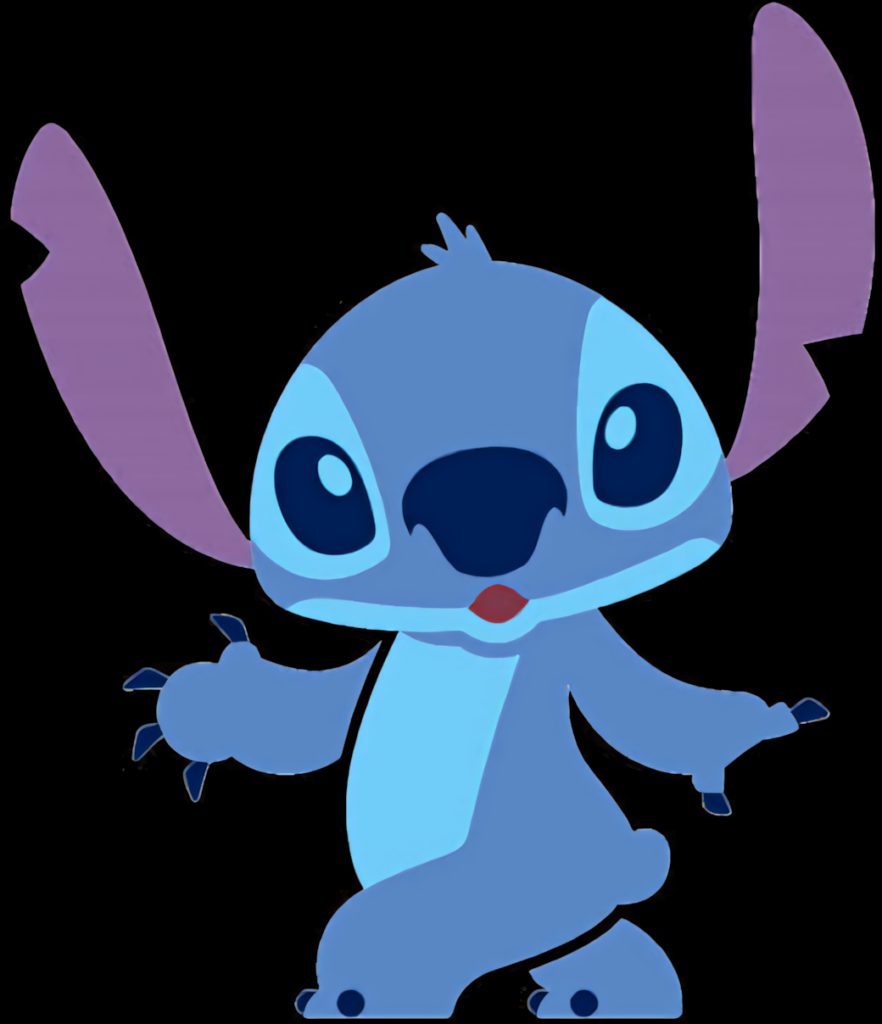Playful Blue Alien Cartoon Wallpaper with Transparent Background