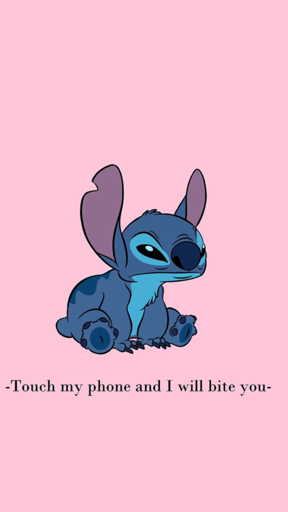 Adorable Blue Alien Wallpaper: 'Touch My Phone & I'll Bite'!