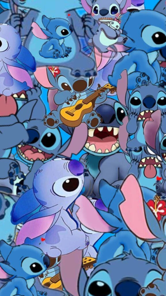 “Playful Blue Character Wallpaper: Energetic Whimsical Background Design”