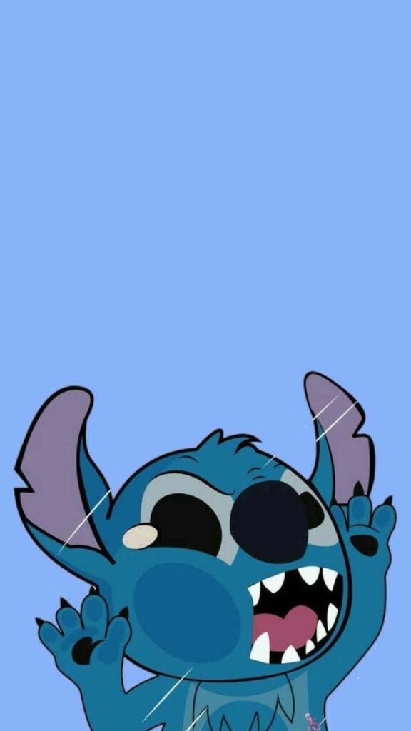 Playful Animated Blue Character Wallpaper for Lock Screen Background
