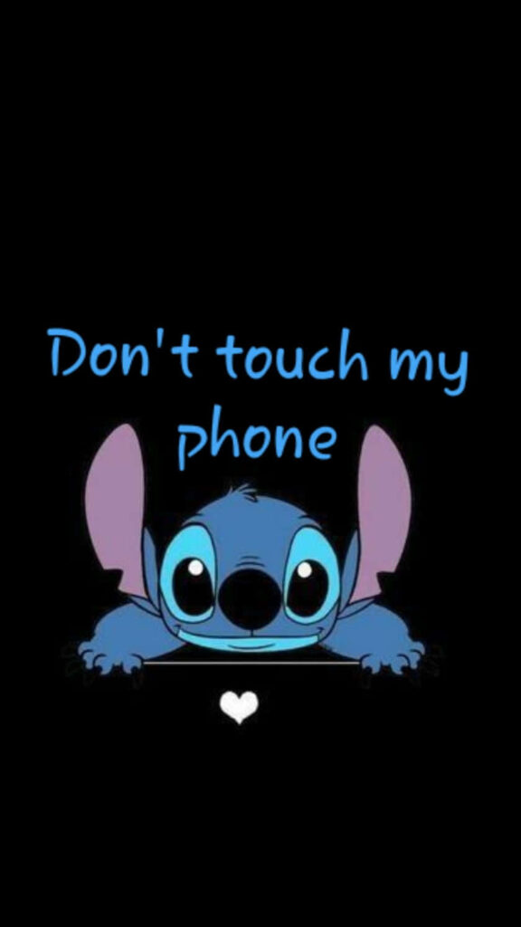 Cute Blue Creature Wallpaper: 'Don't Touch My Phone' Design