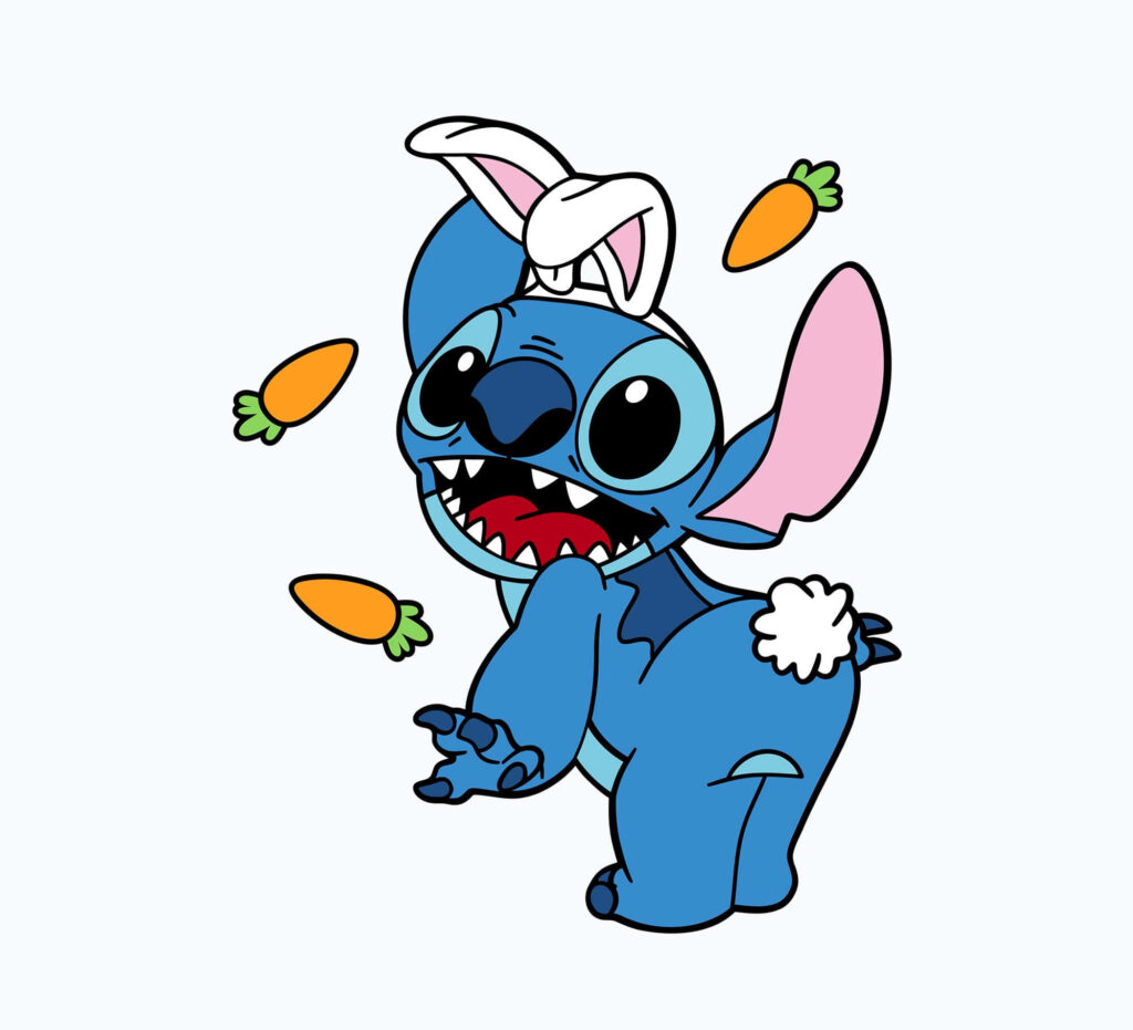 Playful Blue Bunny Creature Wallpaper: Fun Easter Background Decor