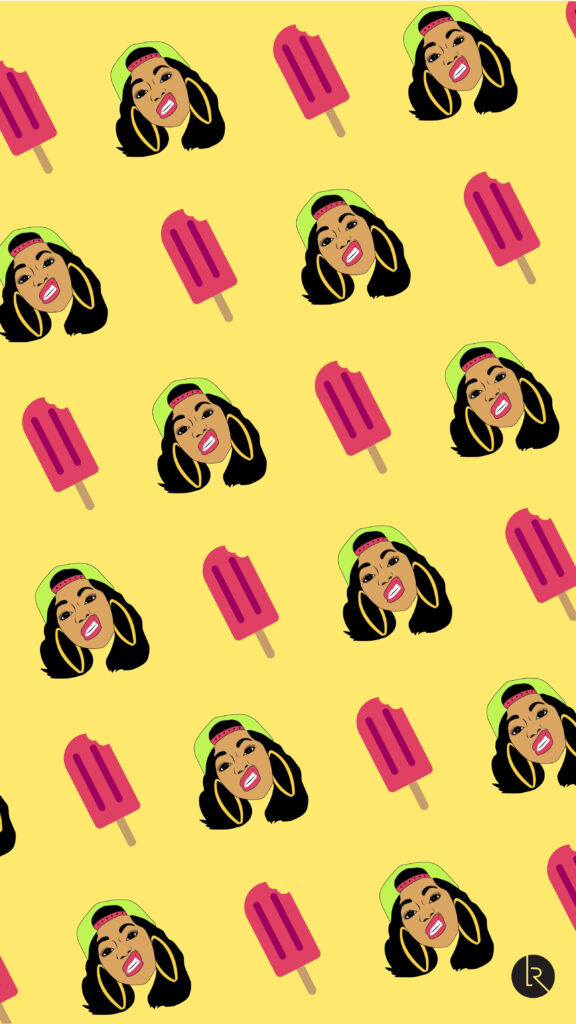 Vibrant Cardi B Wallpaper: Playful Portraits & Pink Popsicles