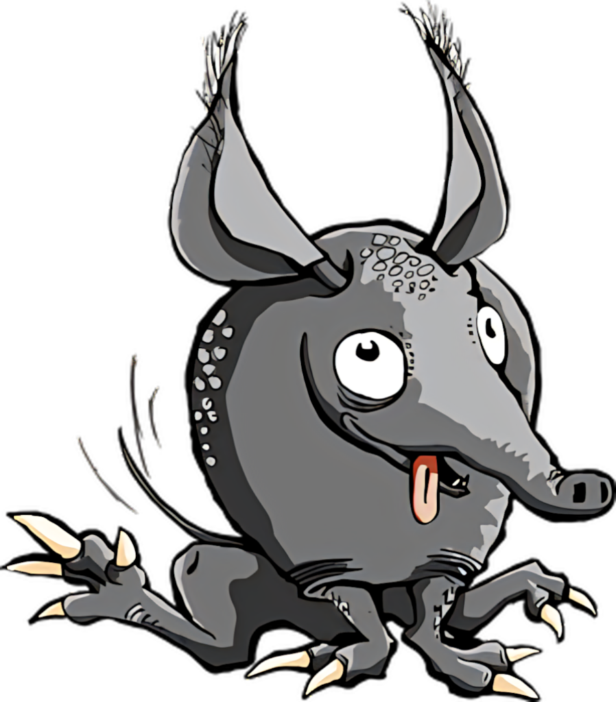 Whimsical Aardvark Wallpaper: Playful Cartoon Design for Fun Spaces