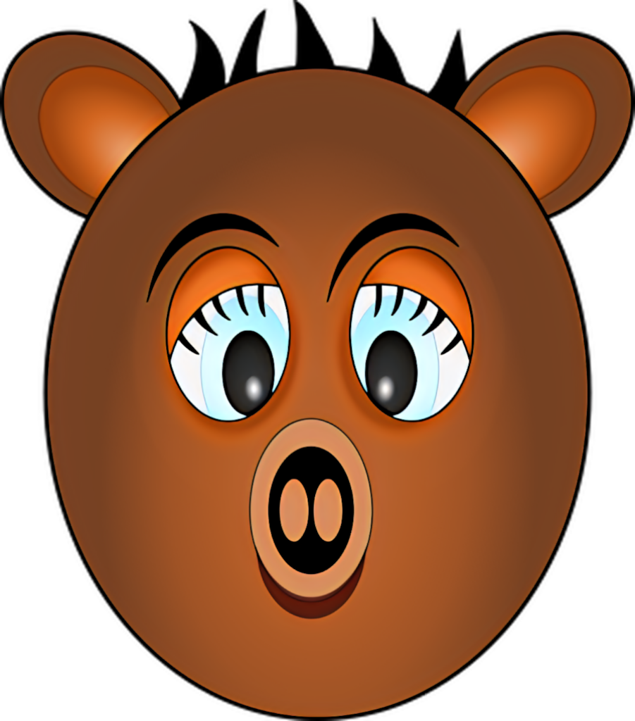 Playful Cartoon Bear Face Wallpaper: Fun & Whimsical Design