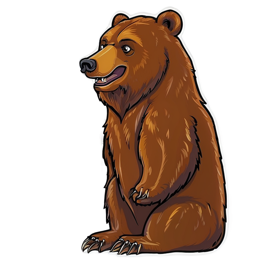 Charming Cartoon Bear Wallpaper with Glowing Effect on Brown Background