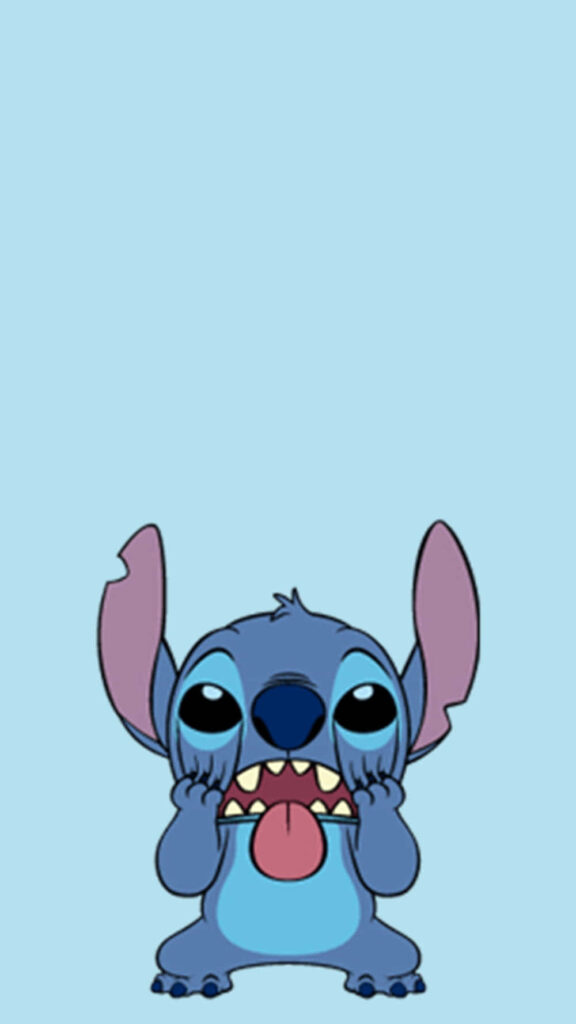 Playful Cartoon Character Wallpaper on Light Blue Background