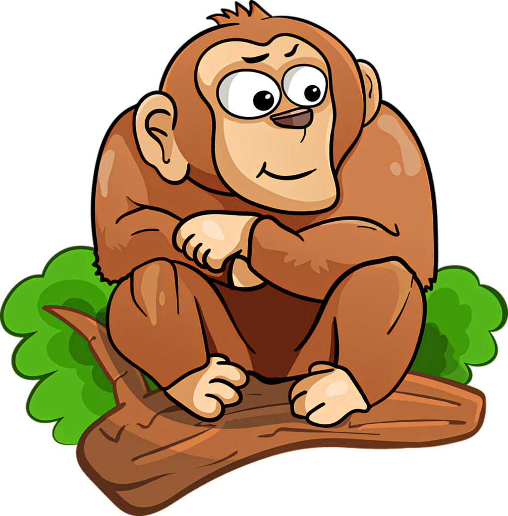 Playful Cartoon Chimpanzee Wallpaper for Vibrant Digital Background