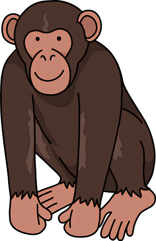 Whimsical Cartoon Chimpanzee Wallpaper: Playful Design Background