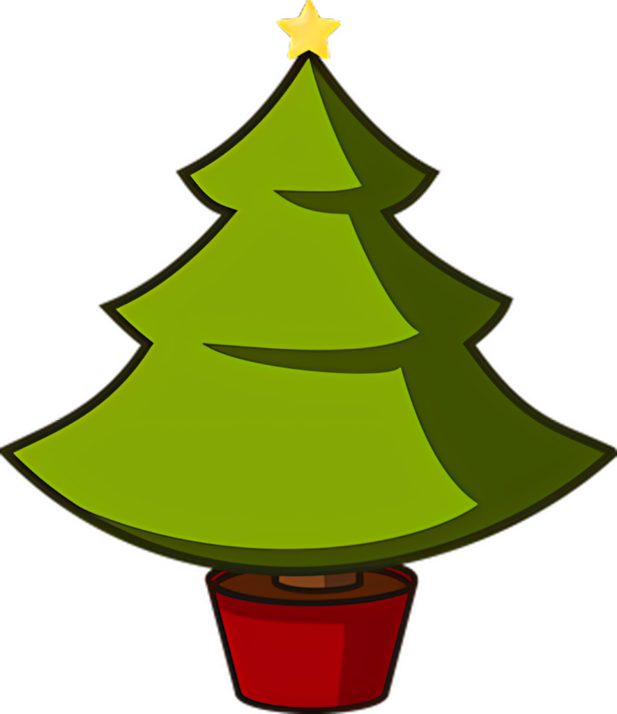 Playful Cartoon Christmas Tree Wallpaper with Festive Design