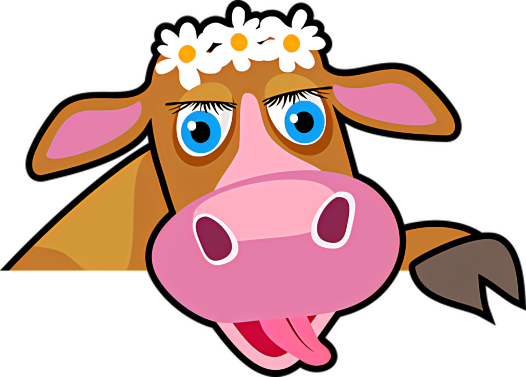 Playful Cow Cartoon Wallpaper: Cheerful Design for Fun Background