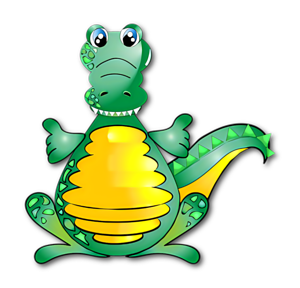 Playful Cartoon Crocodile Wallpaper: Whimsical Green Design