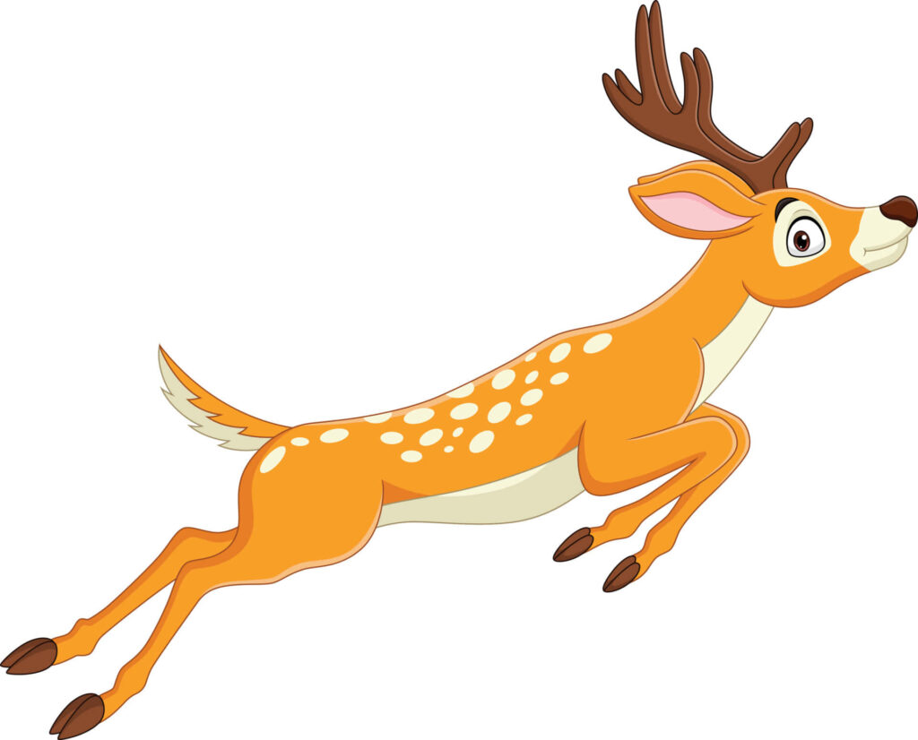 Playful Cartoon Deer Wallpaper: Cheerful, Colorful Animation