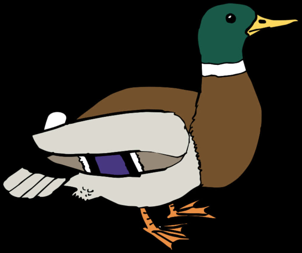 Playful Cartoon Duck with Cap & Sunglasses - Whimsical Wallpaper