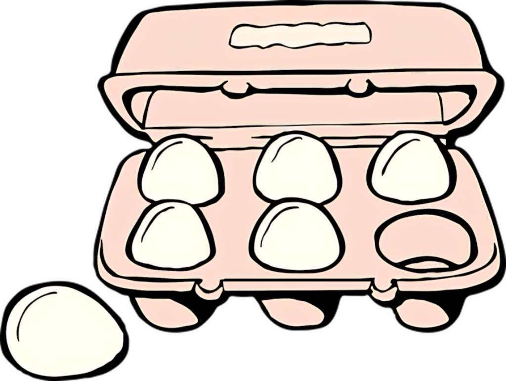 Playful Egg Carton Wallpaper: Cartoon-Style Egg Illustration