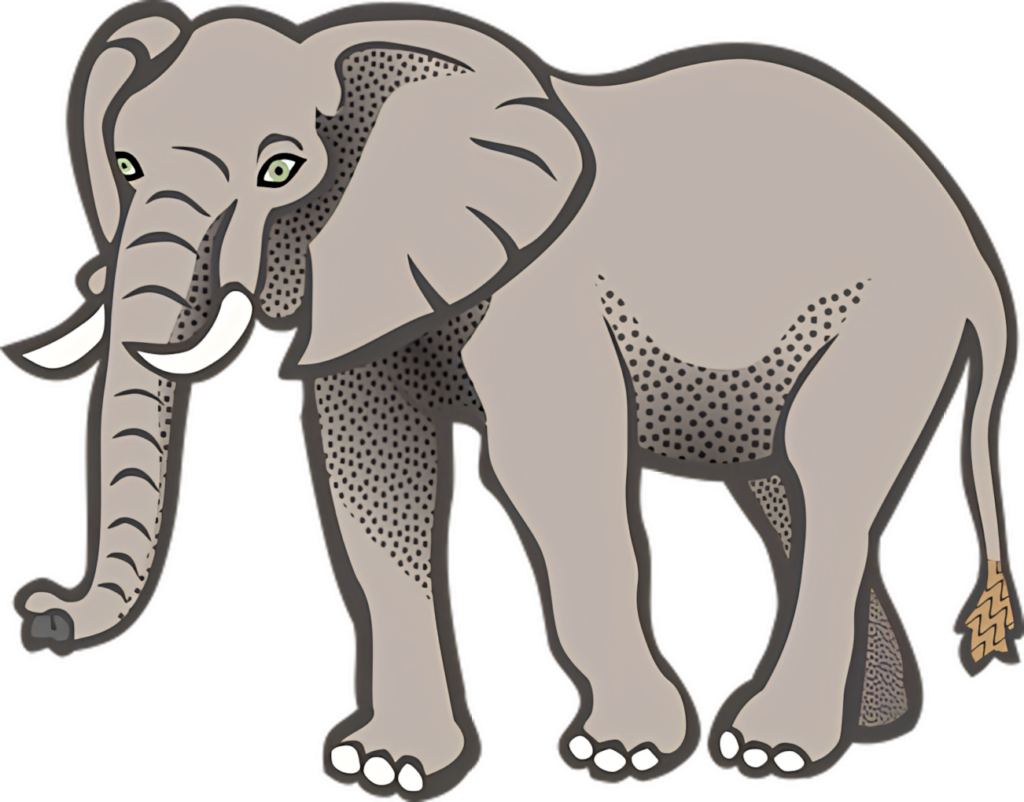 Playful Cartoon Elephant Illustration for Kids' Decorations Wallpaper