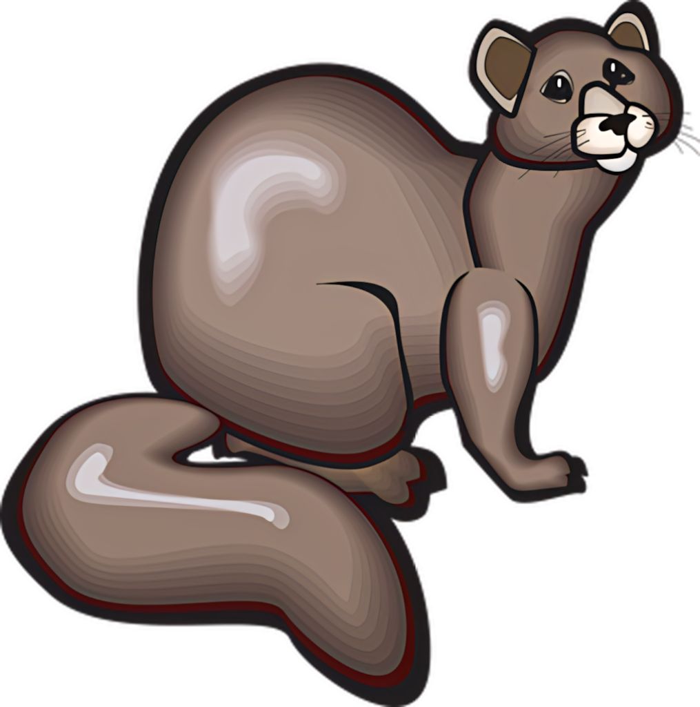Charming Cartoon Ferret Wallpaper - Cute Animal Illustration Background