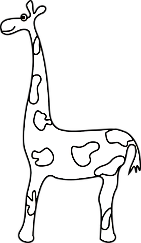 Playful Cartoon Giraffe Wallpaper - Black & White Design