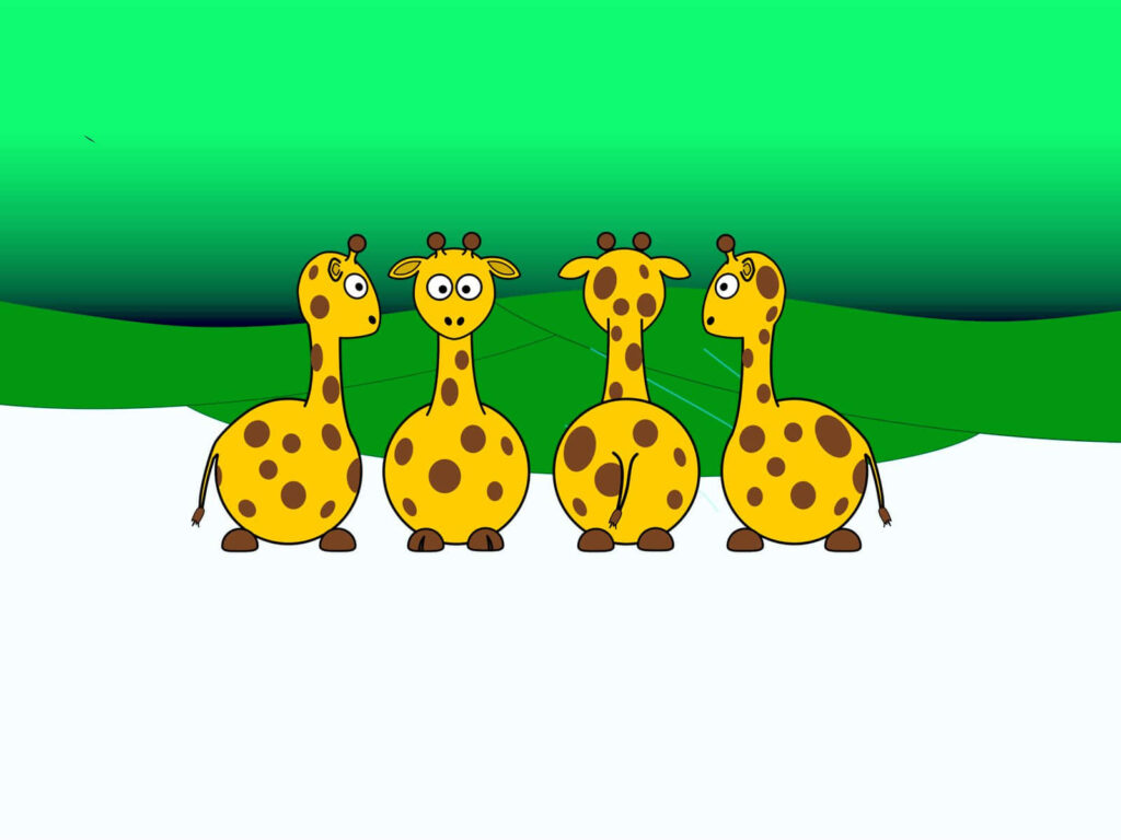 Whimsical Cartoon Giraffes Wallpaper: Colorful & Playful Design