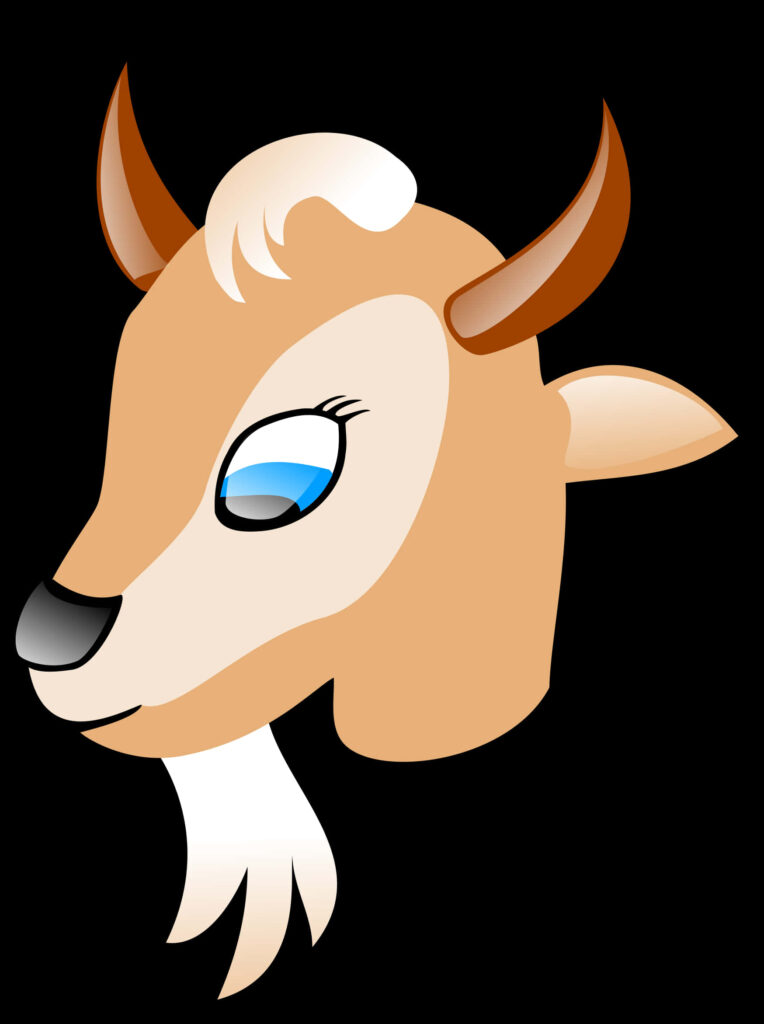 Playful Cartoon Goat Head Wallpaper on Sleek Black Background