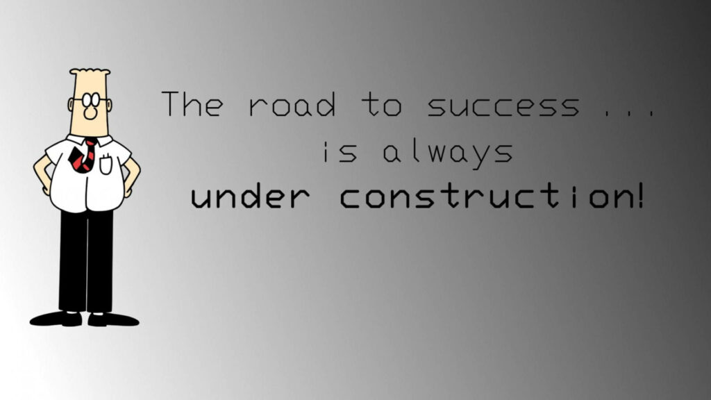 Playful Gradient Wallpaper with Cartoon & Success Quote