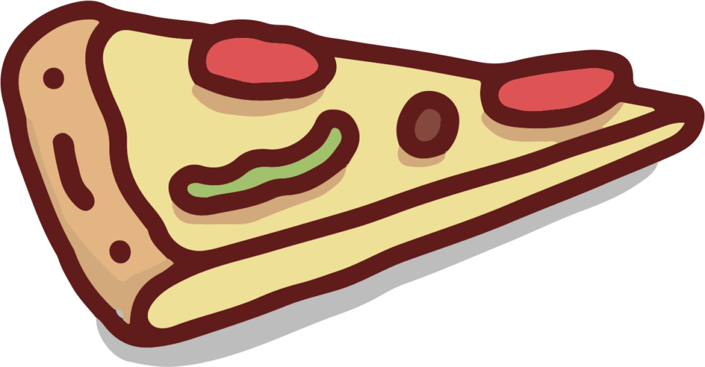 Colorful Cartoon Pepperoni Pizza Slice Wallpaper Background