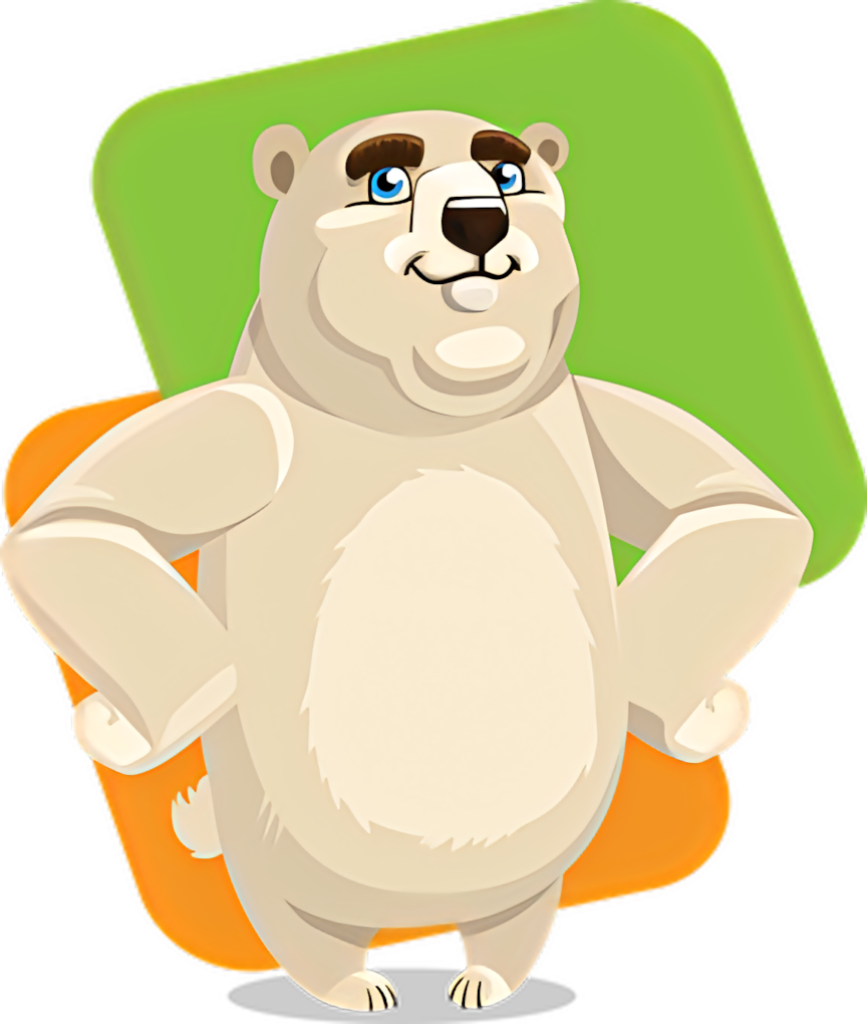 Playful Cartoon Polar Bear Wallpaper with Bright Colors