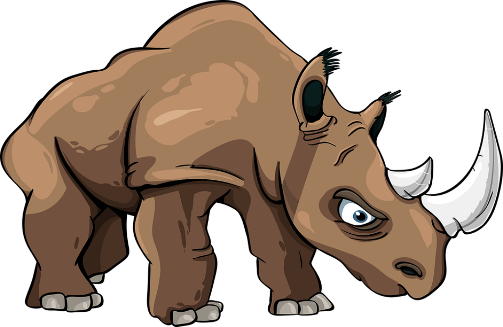 Playful Cartoon Rhino Wallpaper: Fun & Stylized Design Background