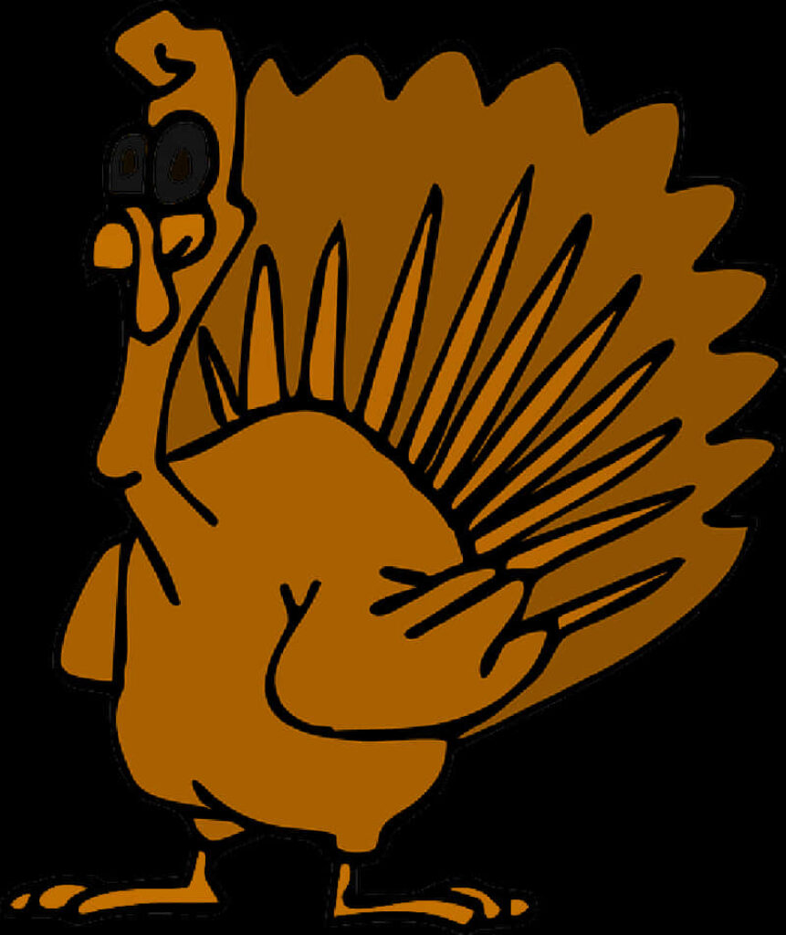Playful Cartoon Turkey Wallpaper - Whimsical PNG Illustration