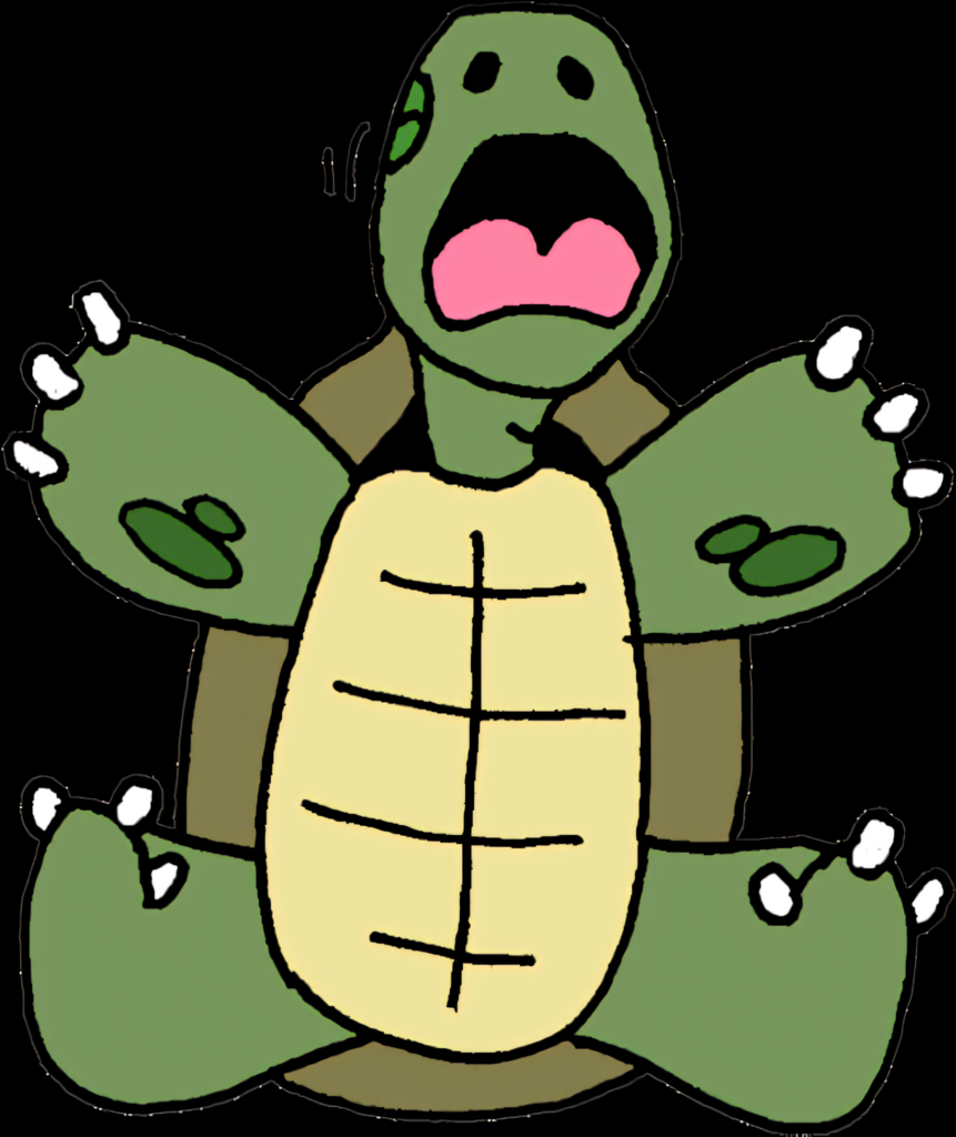 Whimsical Cartoon Turtle Wallpaper: Shocked Expression Background
