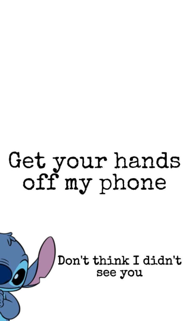 Playful Wallpaper: Cartoon Character Warns 'Don’t Touch My Phone!'