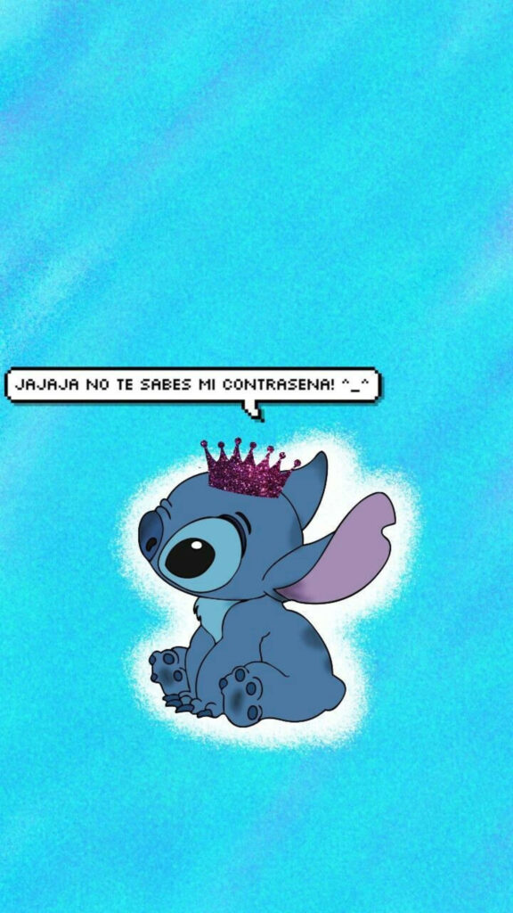 Playful Crowned Character Wallpaper with Blue Background & Humor