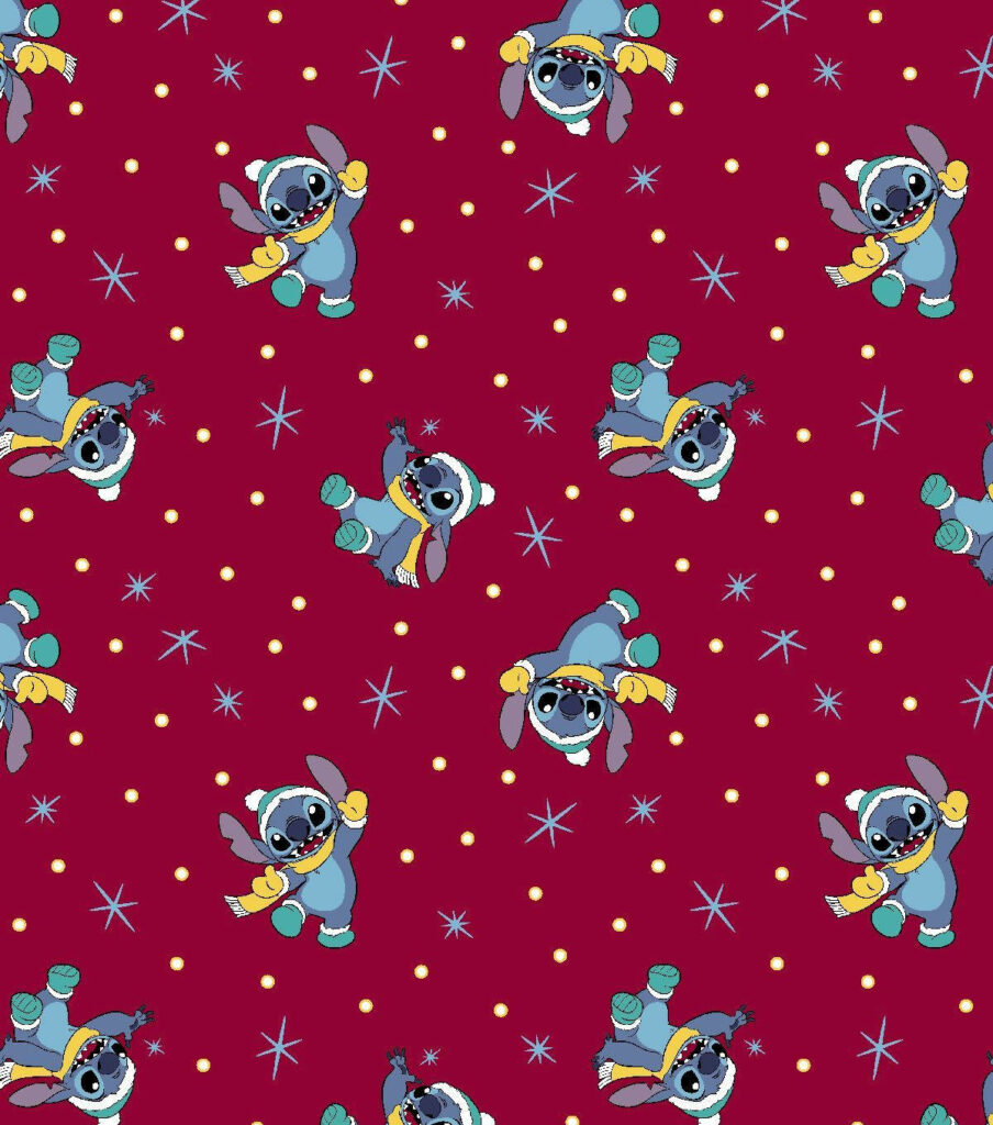 Playful Christmas Wallpaper: Cute Character on Festive Red Background