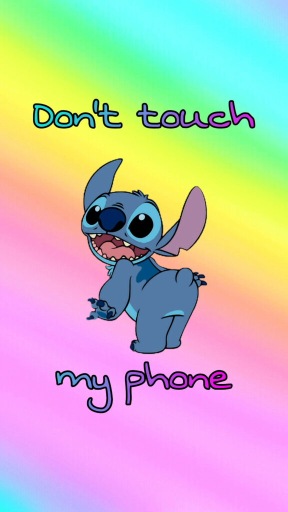 Colorful Pastel Wallpaper: Cute Character & Fun 'Don't Touch My Phone'