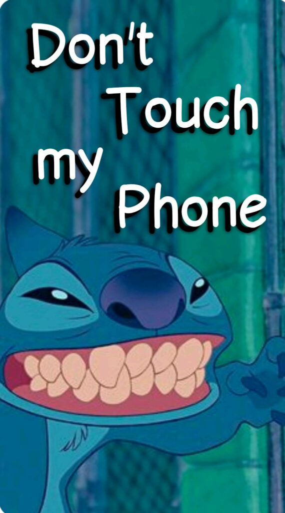 Fun Wallpaper: Playful Character & 'Don't Touch My Phone' Design