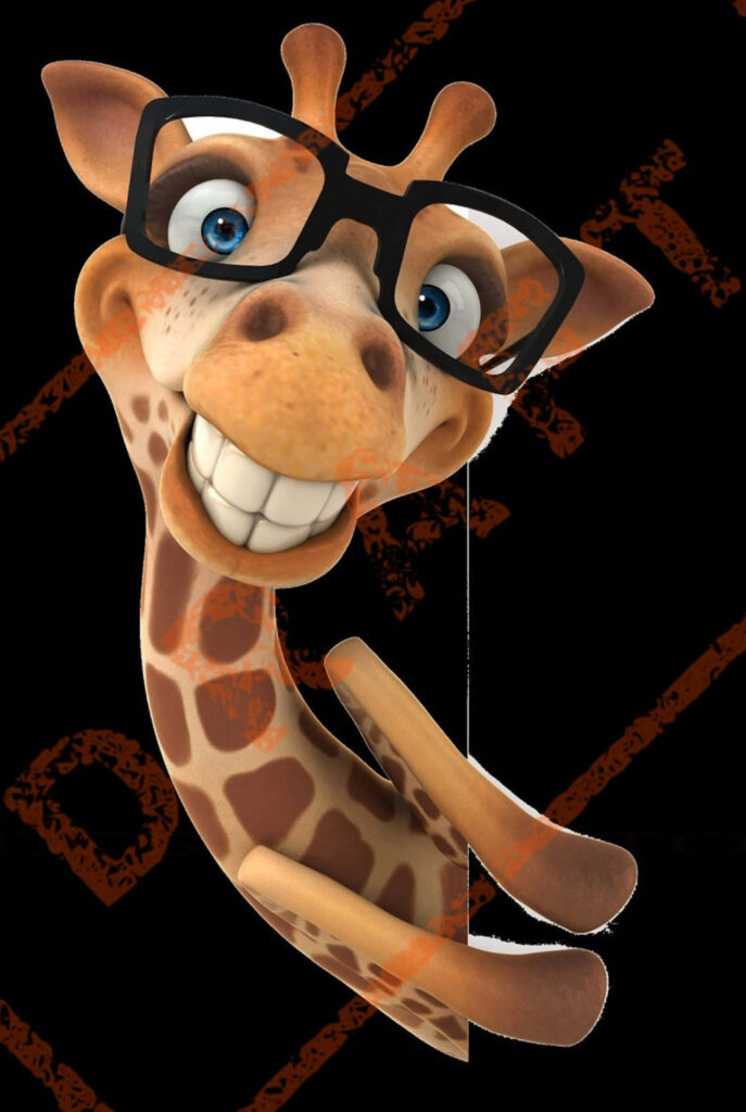 Playful Giraffe in Oversized Glasses - Whimsical Wallpaper