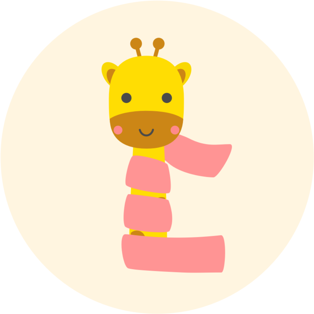 Whimsical Giraffe Wallpaper: Cheerful Cartoon with Pink Scarf