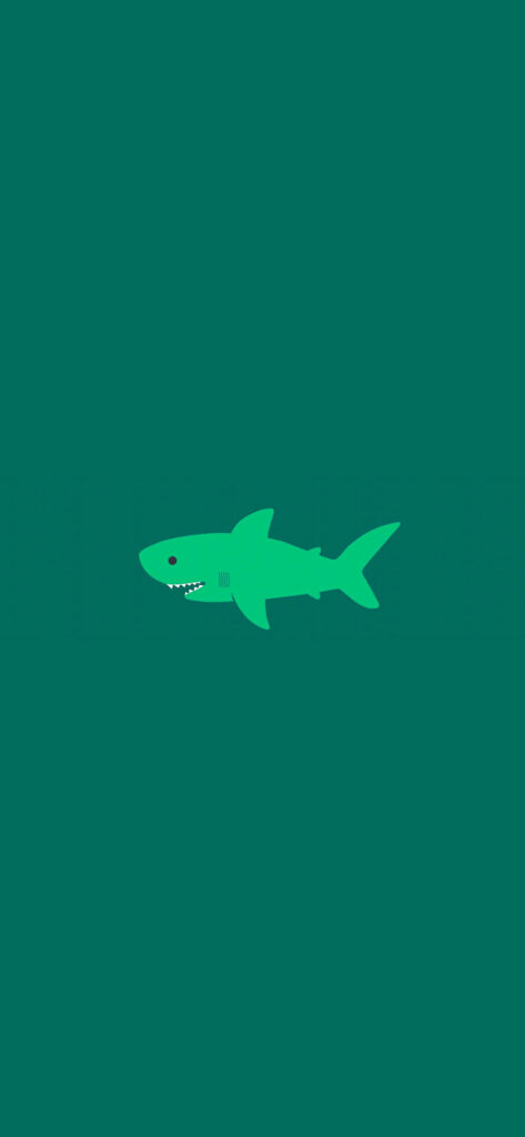 Minimalist Green Shark Wallpaper: Sleek & Quirky Device Background