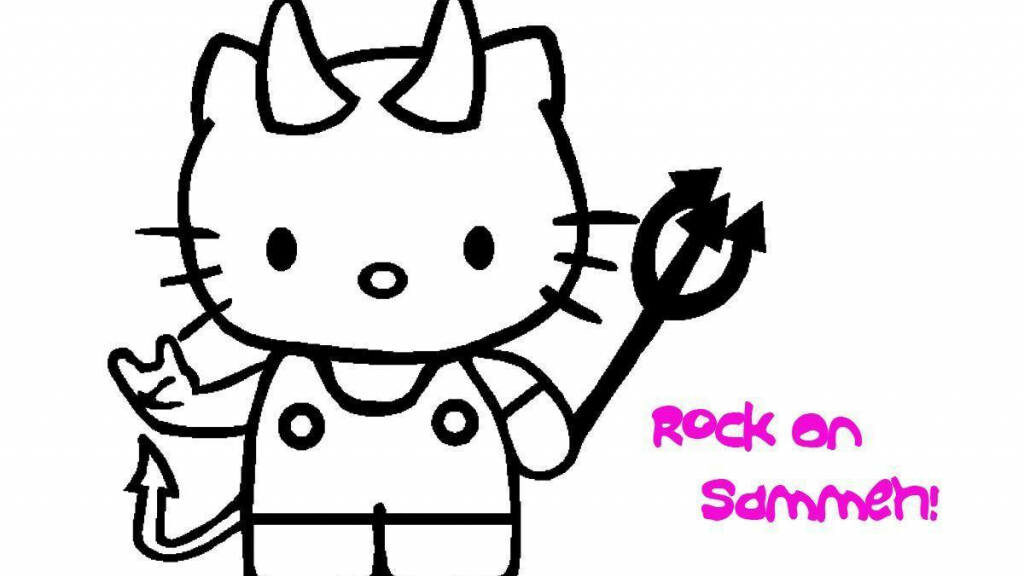 Playful Hello Kitty Halloween Wallpaper: Devilish Fun & Rock On Sammeh!