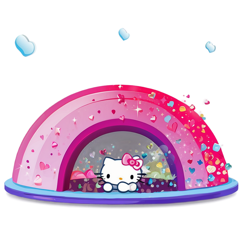 Colorful Hello Kitty Wallpaper with Pastel Rainbow & Hearts