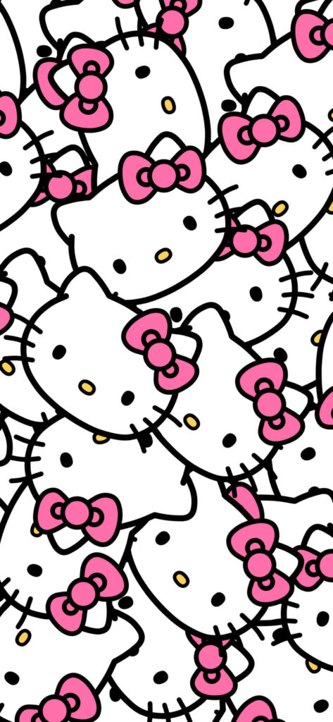 Cheerful Hello Kitty Wallpaper: Playful Pattern & Cute Design