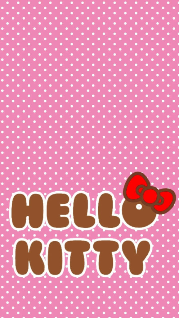 Playful Hello Kitty Wallpaper with Pink Polka Dots - Cute Background