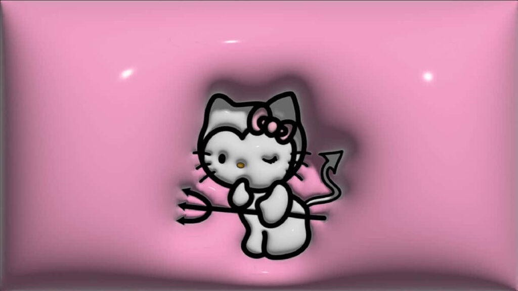 Playful Hello Kitty Devil Wallpaper for Fun Chromebook Covers