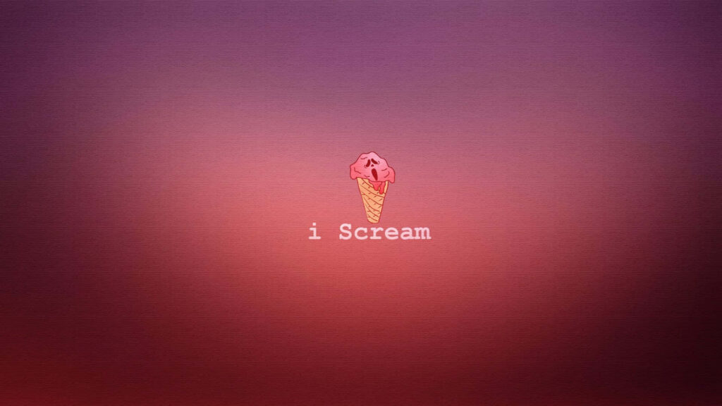 Playful Ice Cream Cone Wallpaper: 'I Scream' Design in Gradient